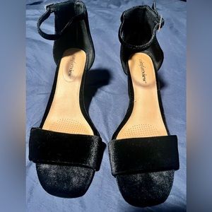 Velour like Ankle Strap Dress Sandal